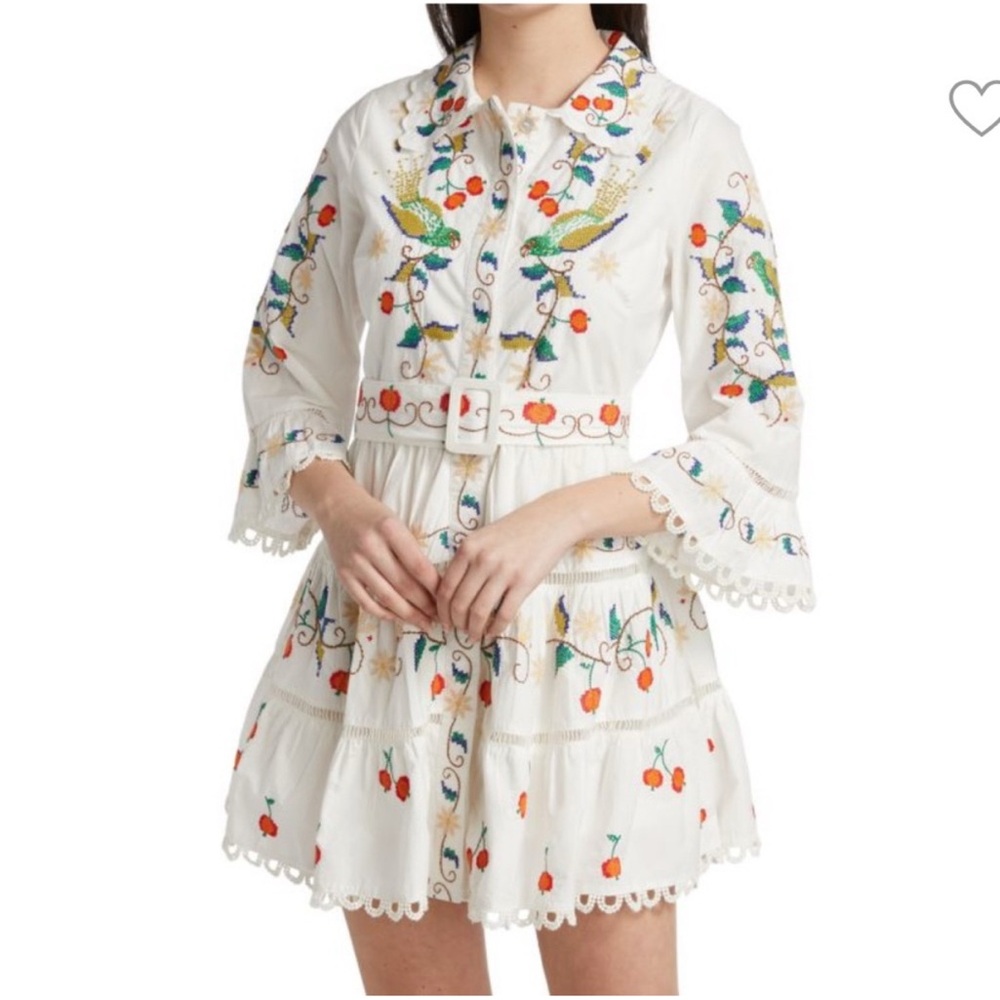 FARM Rio Pitanga Embroidered Mini Dress